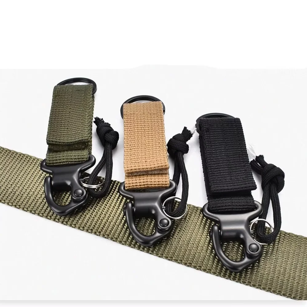 Outdoor Molle Attach Belt Clip EDC Webbing Backpack Strap Clasp Quickdraw Carabiner Camping Water Bottle Hanger  Holder Hooks