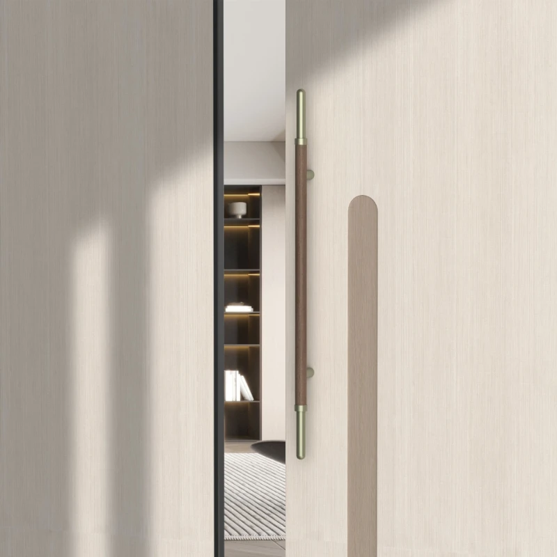 

New Chinese solid wood door handle bronze minimalist lettering hotel clubhouse box glass door handle sliding door