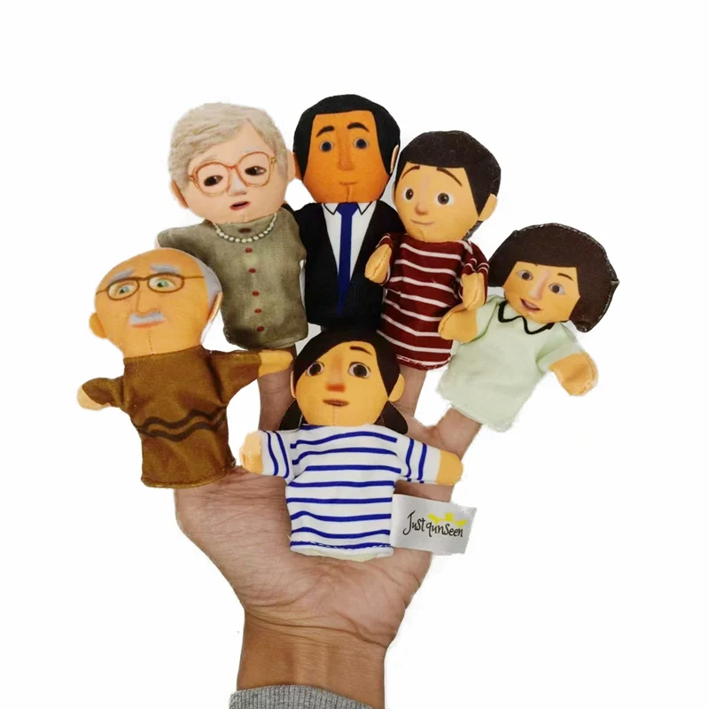 Nuevas marionetas de dedo, animales para bebés, muñeco de peluche, mano de dibujos animados, familia, marioneta de mano, tela, teatro, juguetes educativos para niños, regalos