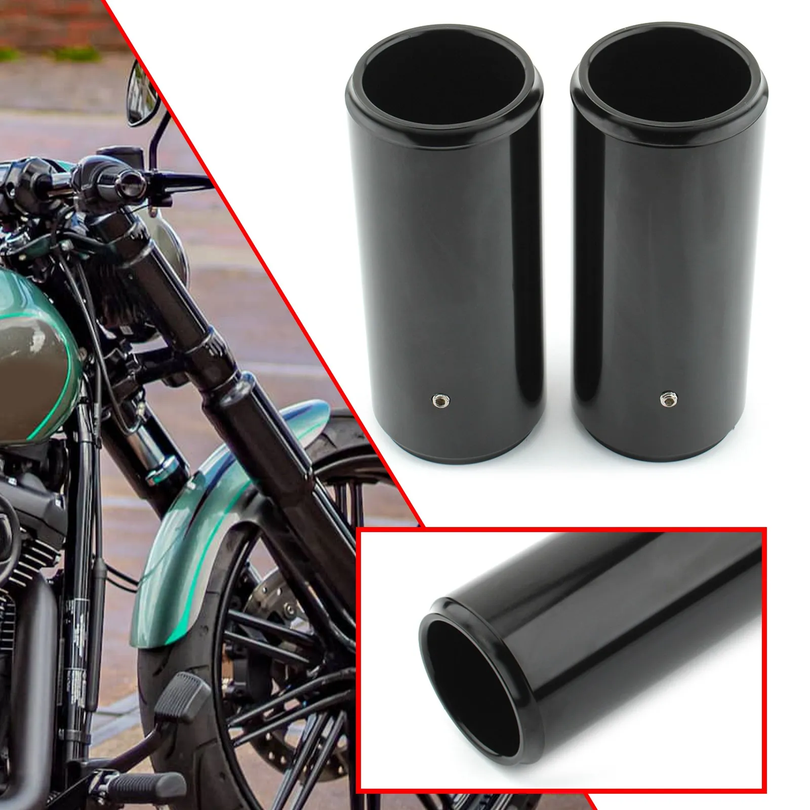 أغطية الشوكة العلوية الأمامية لدراجة Harley Softail Breakout FXBR FXBRS 2018-2021 غطاء ممتص الصدمات العلوي