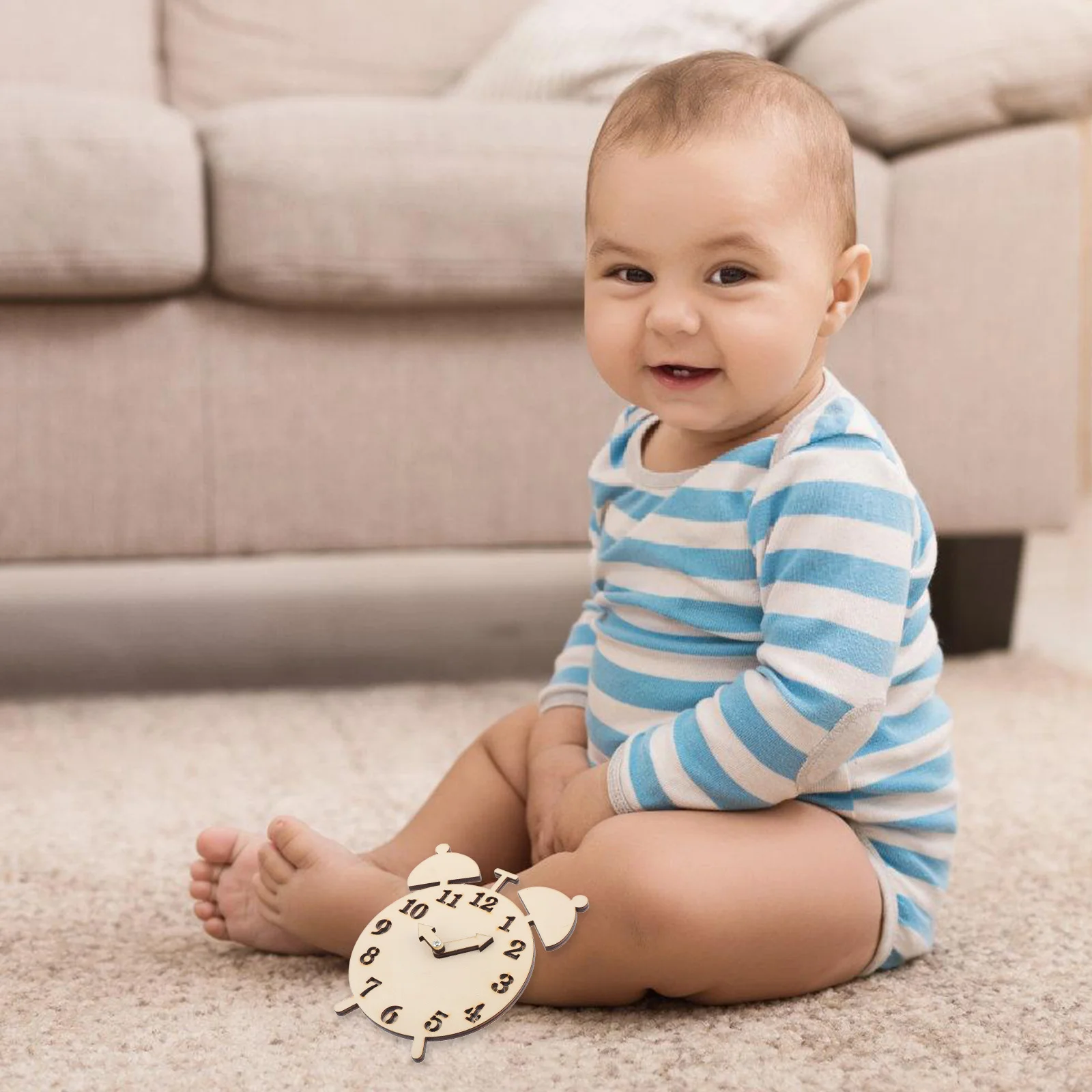 HAPINARY Houten Klok Kit Wiskunde Puzzel voor Kinderen Glad Leren Speelgoed Voorschoolse Educatieve Ambachtelijke Vervanging Druk Bord