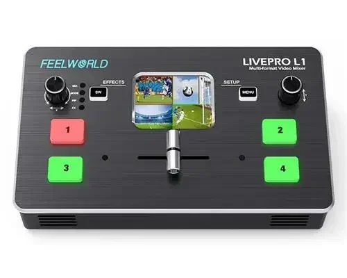 FEELWORLD Living Stream LIVEPRO L1 Multi-Format video mixer HDMI Video Switcher for live broadcast system virtual studio