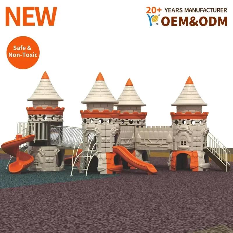 Playground Equipment Children Outdoor Playground Slide 114mm Pipe Castle Series Combination Set for School Custom Design