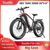 Duotts F26 Lite Electric Bike 500W 48V 18Ah 26*4.0 Inch Fat Tires E-bike Front And Rear Hydraulic Brakes 7-Speed APP Support