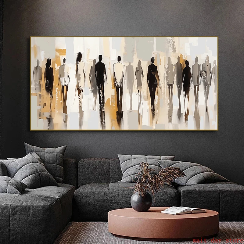 Scandinavian Classic Wall Art Abstract Figure Back Shadow City HD Canvas Painting Poster Print Bedroom Decoration Cuadros