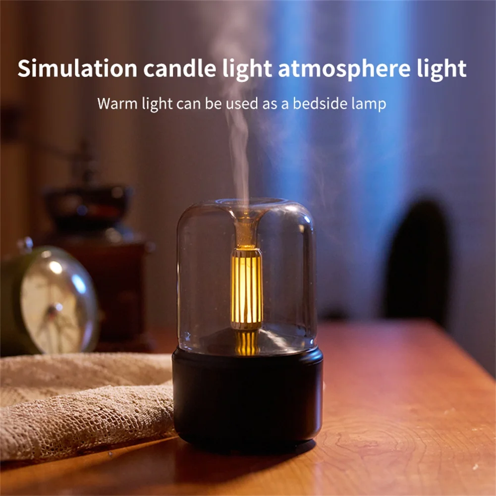 Air Quality Improvement Essential Oil Diffuser Candle Essential Oils Black Aroma Diffuser Ambient Glow for nightlight