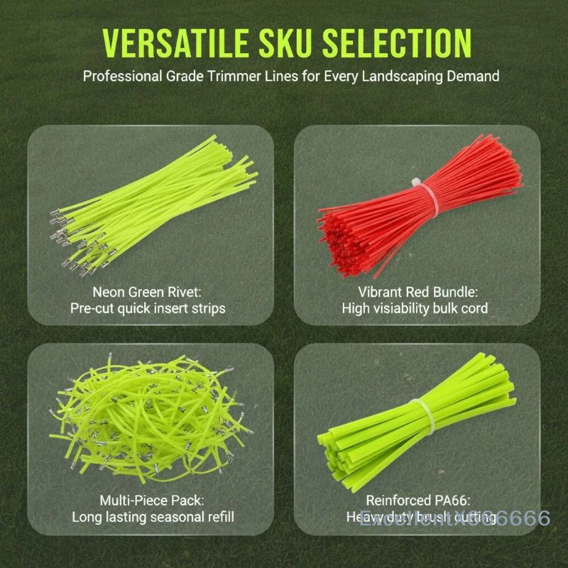 12PCS Square Trimmer Line Durable Garden Power Tool Accessory Fit Most Brush Cutter Heads for Yard Lawn Weeding
