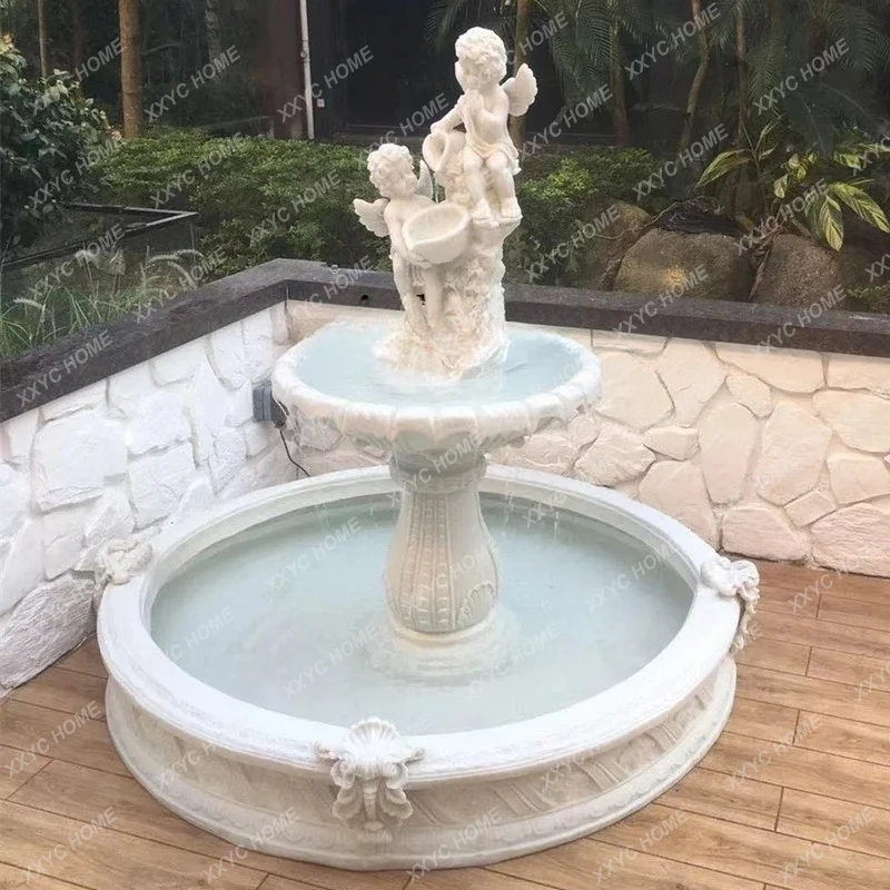 Q  large garden landscaping fountain sculpture decorative courtyard balcony fish pond garden flowing water lucky ornament