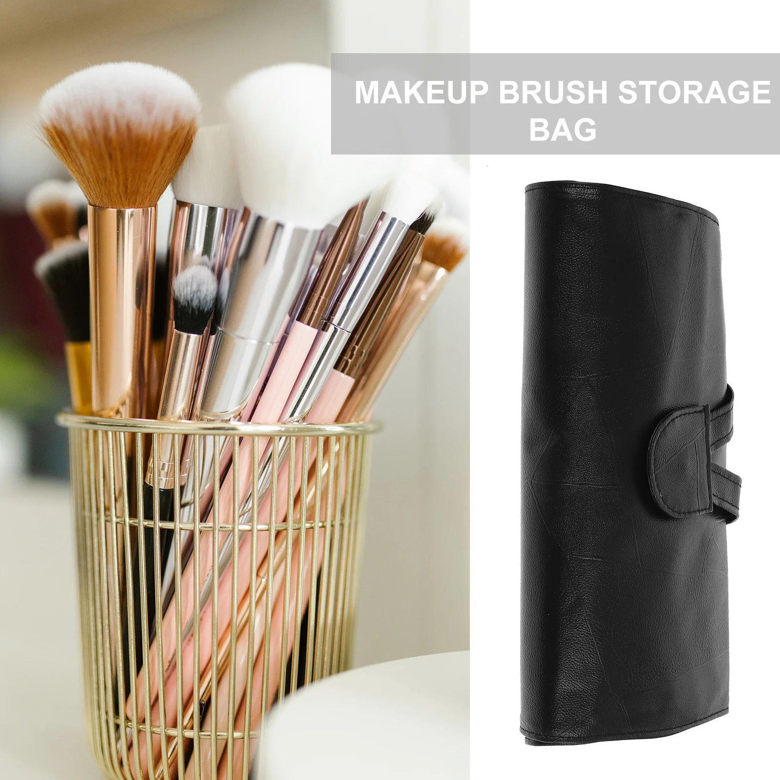 

Premium Pu Makeup Brush Storage Bag Travel Organizer Case Compartment Design Eyebrow Blush Lip Brushes Tool Holder Roll