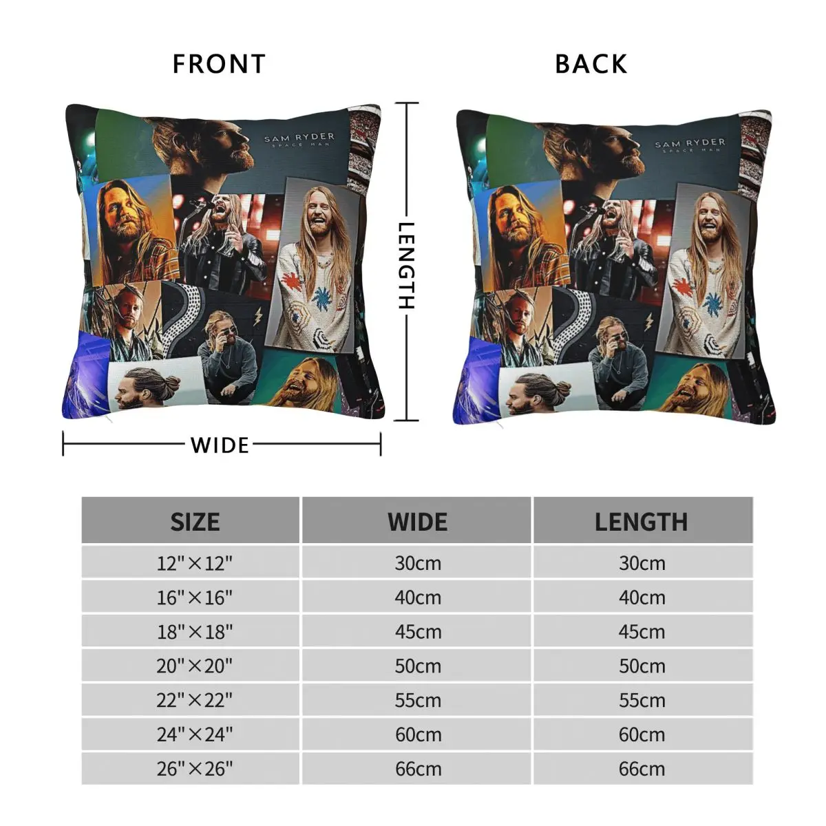 Sam Ryder Space Man Square Pillowcase Polyester Linen Velvet Pattern Decorative Pillow Case Sofa Seater Cushion Cover Wholesale