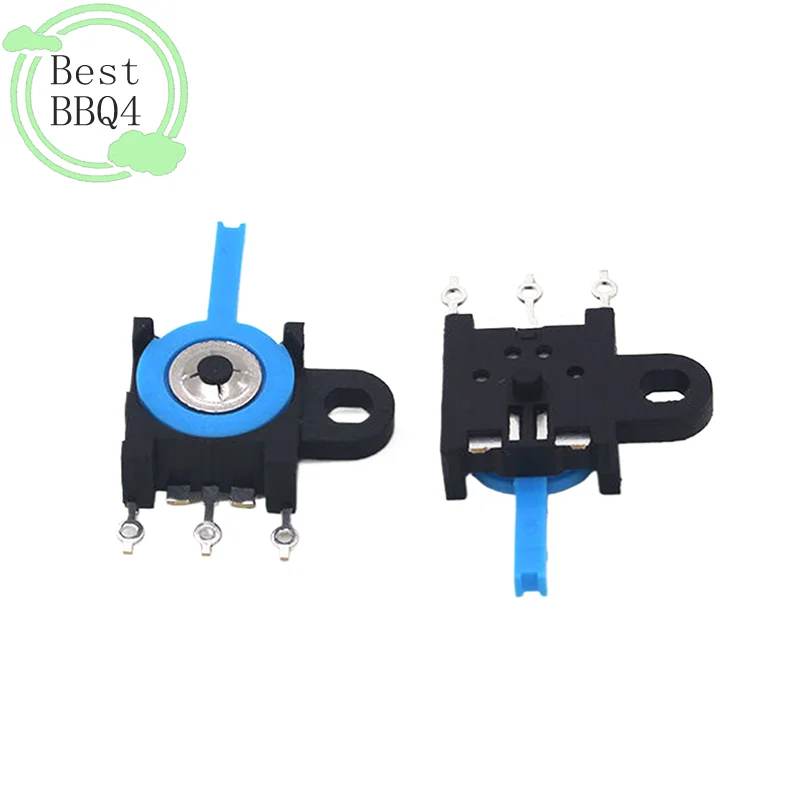 (BBQ4)10Pcs Soldered Detection Switch KFC-V-213 Three Pin Patch Single Ear Blue Handle Reset Left And Right Shaking Switch