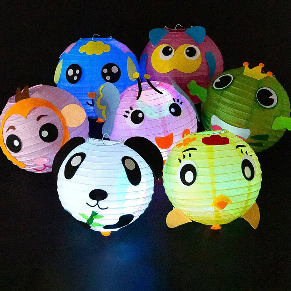 

5 Pcs Lantern Kits Cute Animal Party Decorations Paper Decor Bedroom Child Paper Lantern Party Christmas Holidays