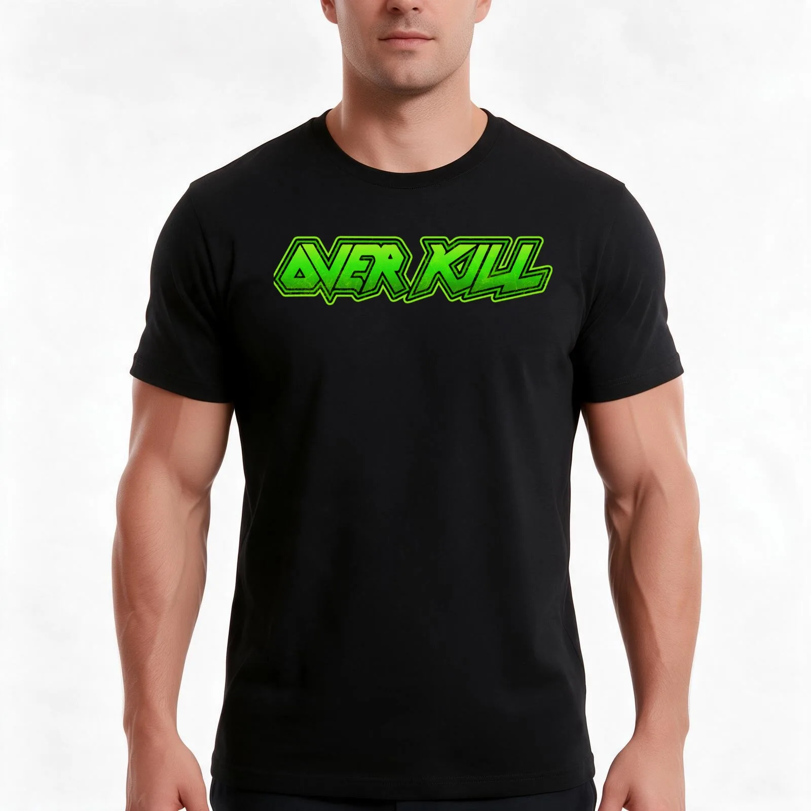 Overkill Thrash Metal Band T-Shirt, Summer Casual Cotton Tee, Oversized Streetwear Tops, Vintage Graphic Print, Unisex Men Women