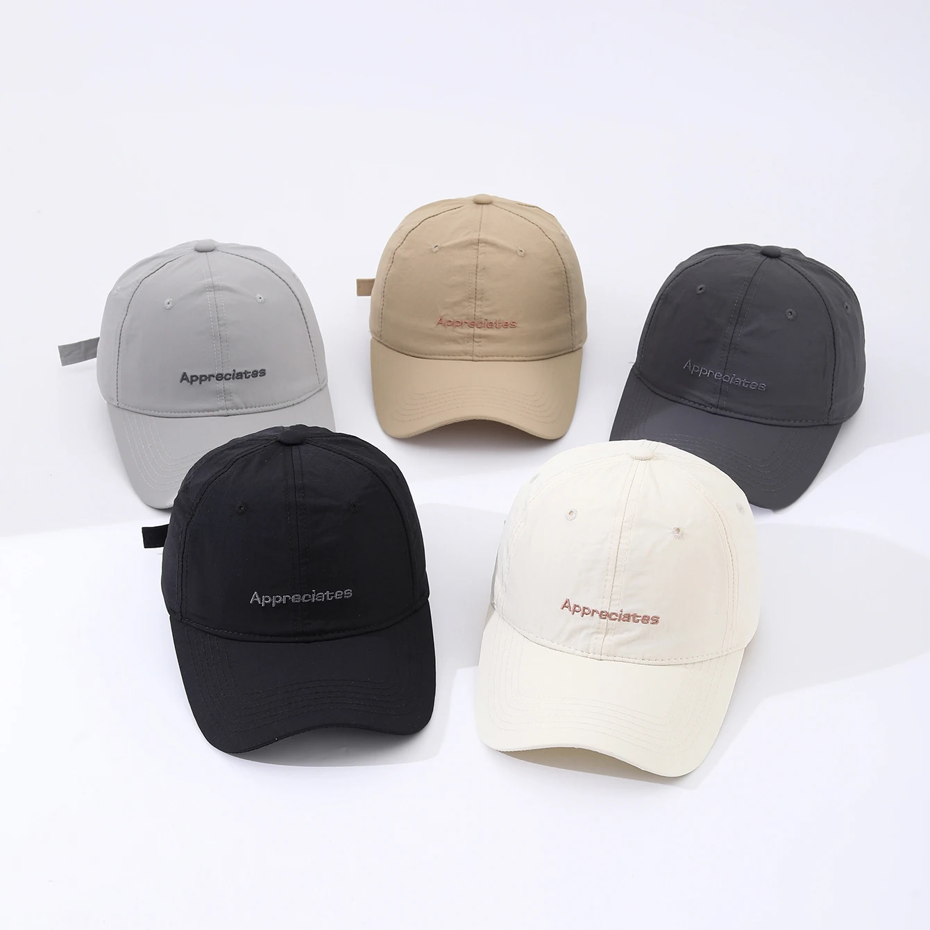 Simple embroidery letter baseball cap - summer lightweight breathable quick-drying sun protection hat for outdoor leisure use