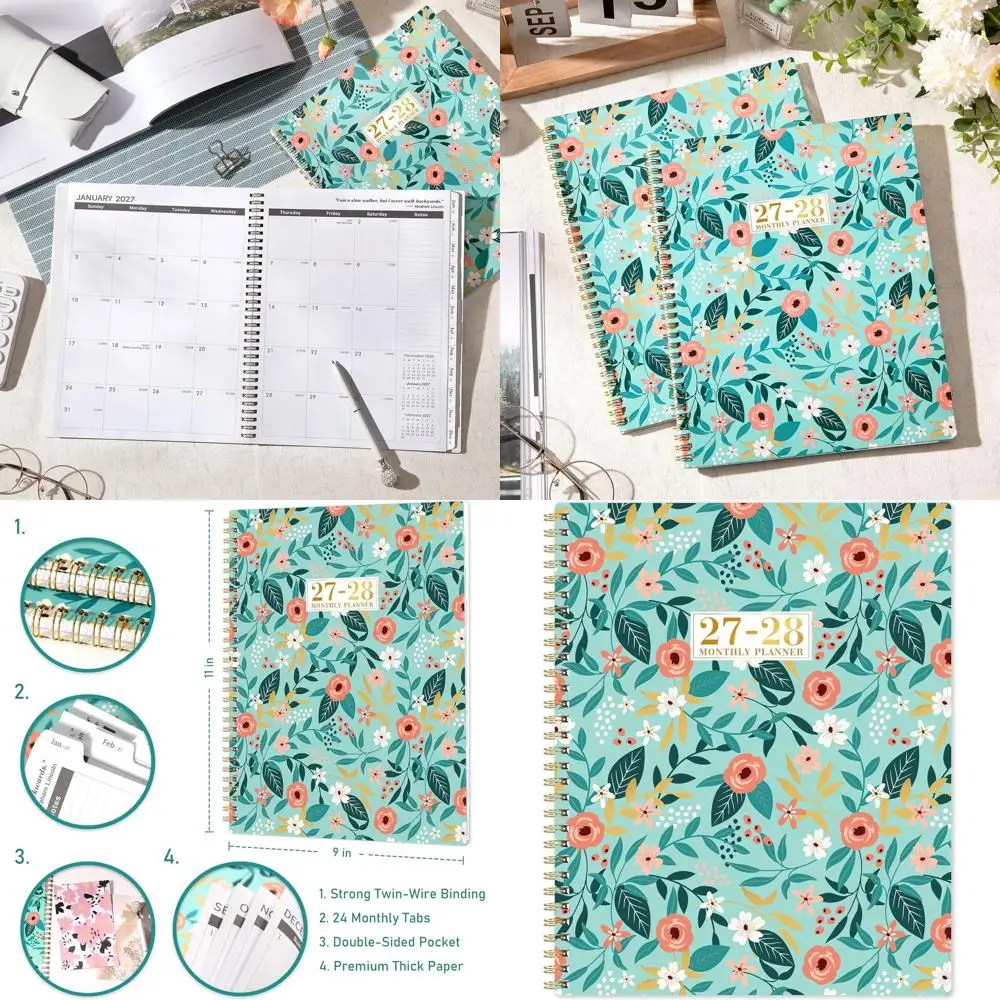 

2027-2028 Monthly Planner - JAN 2027 - DEC 2028, 2 Year Monthly Calen2027-2028, 9" × 11" CalenMonthly Planner, 24 Months, Tabs,