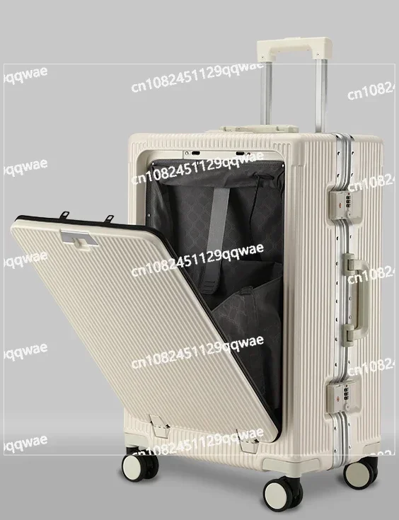 Front Opening, Multifunctional Trolley Box, Aluminum Frame, Male and Female 24 Boarding Password, Travel Box 20 Inches