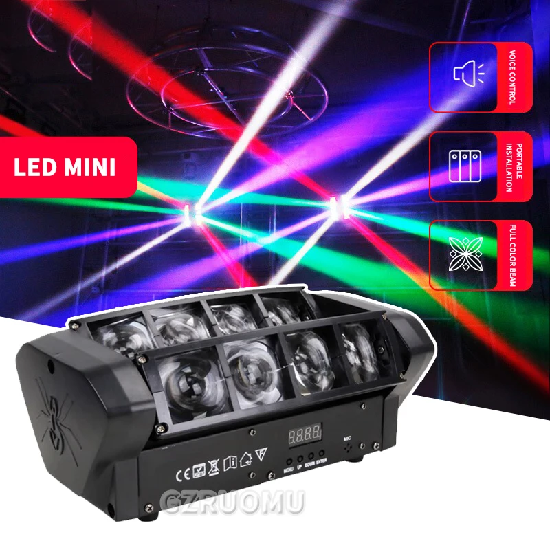 

LED Strip Beam Shaking Head Lamp 5x8W 8 Head RGBW Professional Stage Lighting Party Disco Wedding DMX512 DJ Equipment