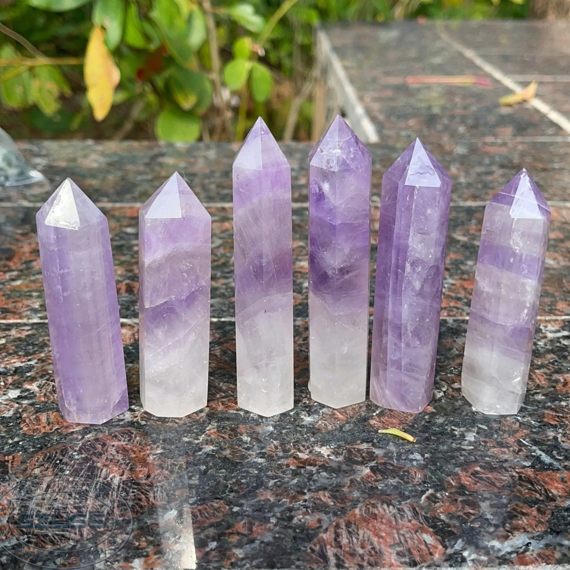 Natural Amethyst Tower Quartz Obelisk Crystal Mineral Wand Point Healing