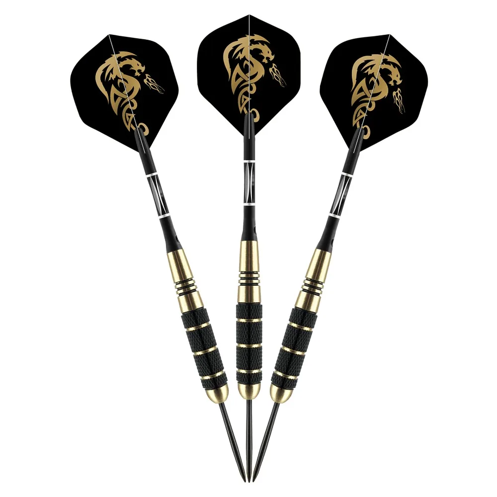 

Dart Set Metal Steel Tip Precision Engraved Brass Barrel Darts with Nylon Shaft Protector Dart Set
