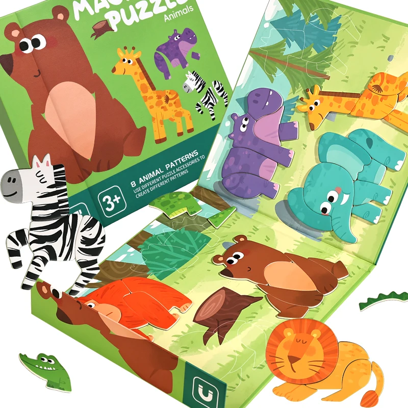Magnetic Dress Up Game 3-6 Years Old Children's Gifts Princess Dinosaur Magnetic Puzzle Matching Game Busy Book Educational Toys