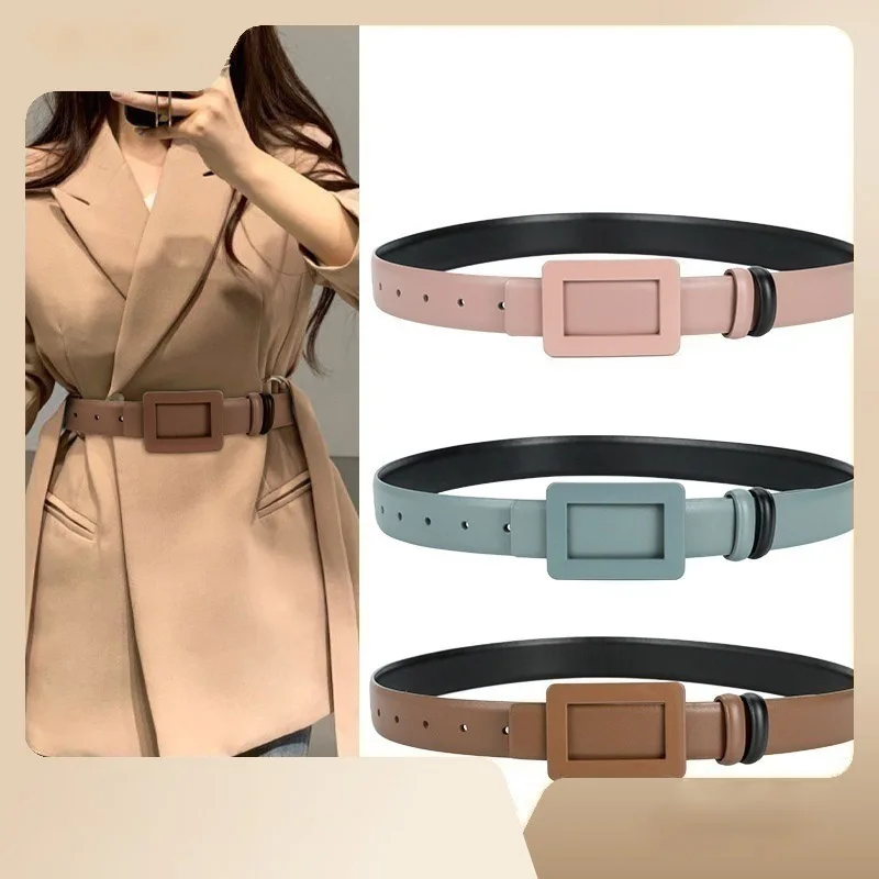 New 2.8cm Genuine Leather Narrow Belt For Fashionable Women's Business Travel High-Quality Elegant Commuting Leisure Jeans Belt