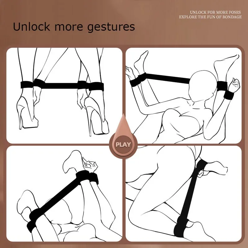 Bdsm Vibrators Wrist To Ankle Cuffs Open Leg Hand Toys Bondage For Couples Adult SM Bondage Sex Restraint Handcuffs Slave Tools