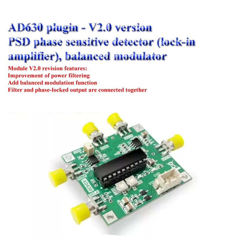 

Phase Locked Amplifier AD630 Module Minimum System Phase Sensitive Detection Weak Signal Conditioning Balance Modulation