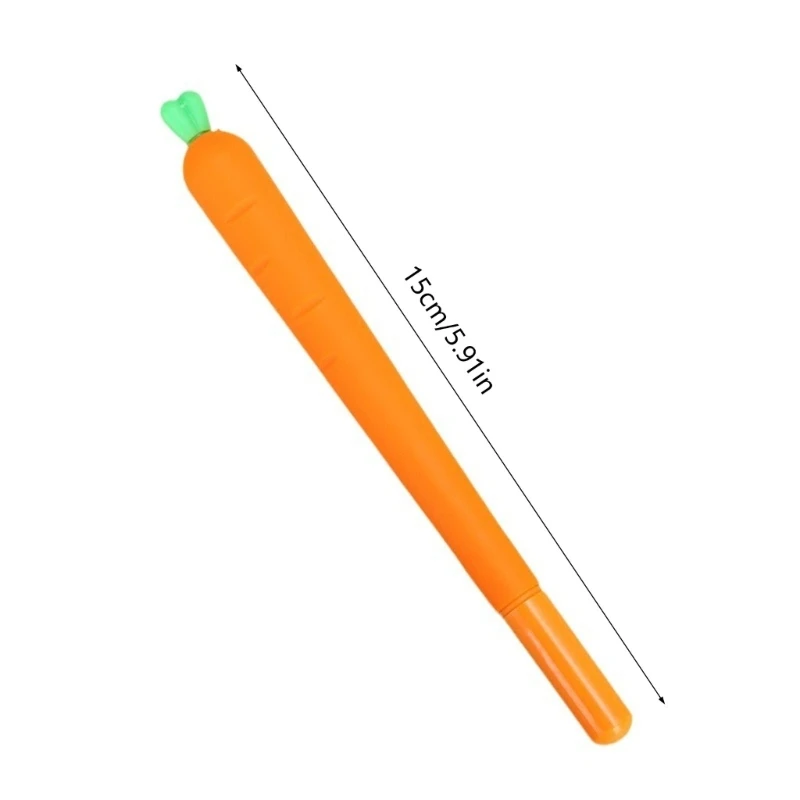 10 Pcs Carrot Gel Pen 0.5mm Neutral Pen Black Pen Smooth Writing Pen Vegetable Rollerball Pen for Student 41QA