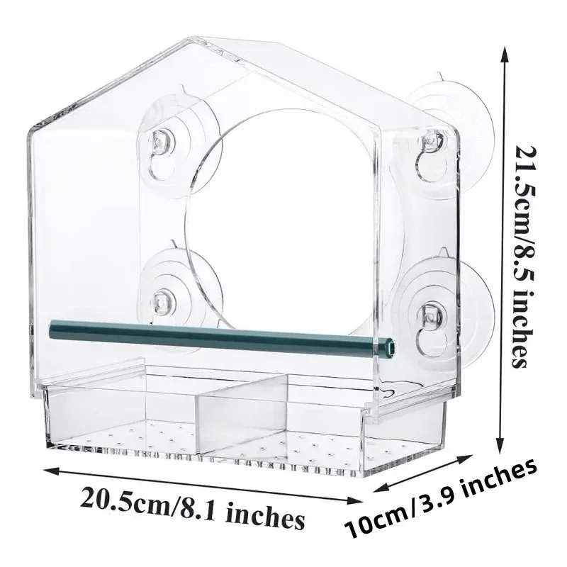

Сильная акриловая птица на присоске для наружного окна с лотком, фидерное крепление для кормушки кардинальных семян