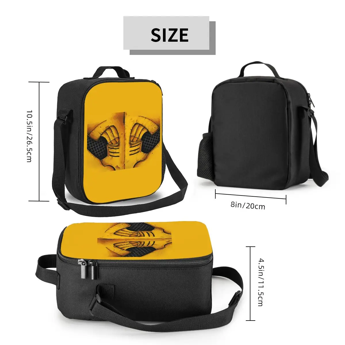 Mortal Kombat Scorpion Insulated Lunch Bags for Camping Travel Game MKX Liu Kang Portable Thermal Cooler Bento Box Women Kids