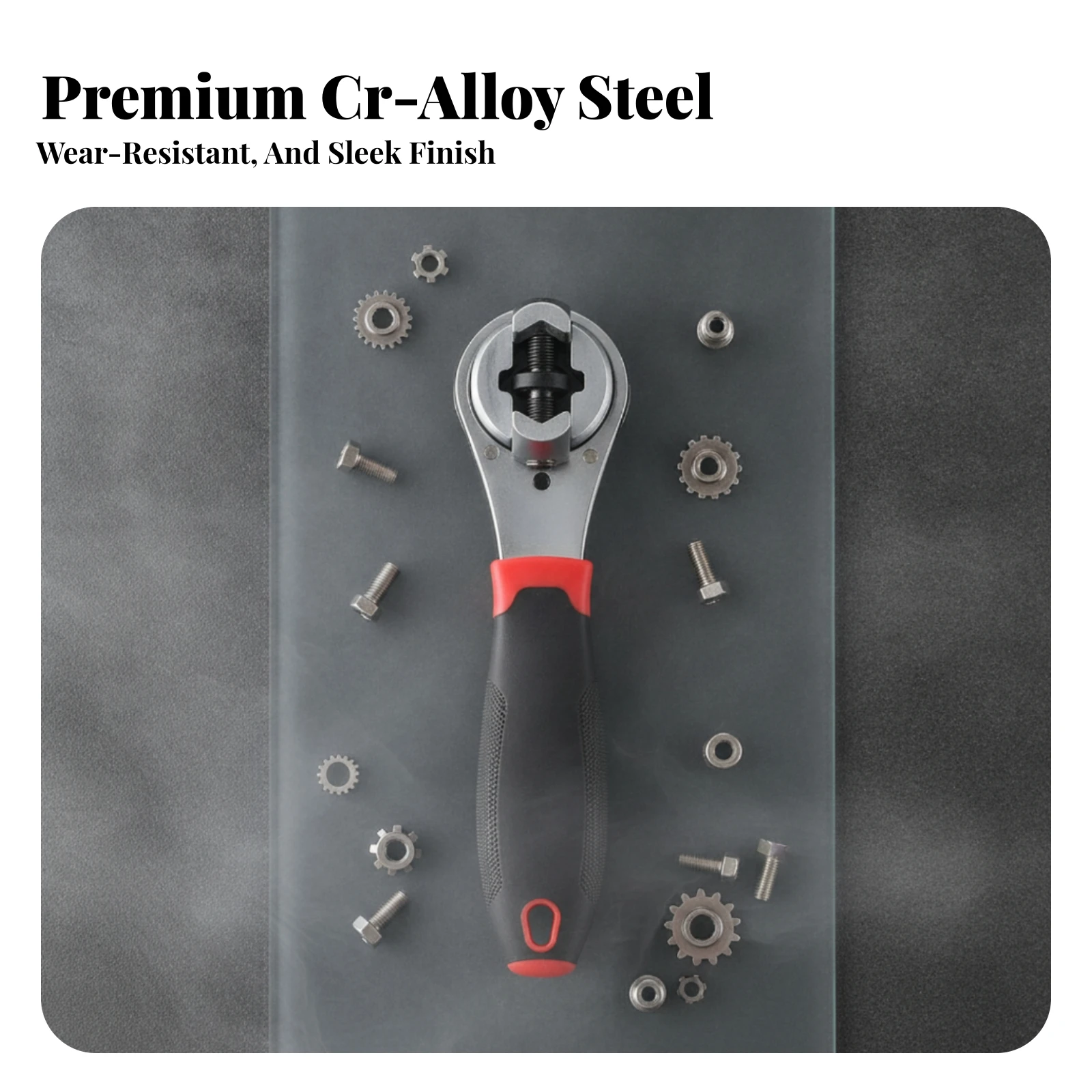 Multi-Function Rapid-Action Wrench Professional-Grade Grade Adjustable Ratchet Wrench Multifunctional Ratcheting Spanner Shiny