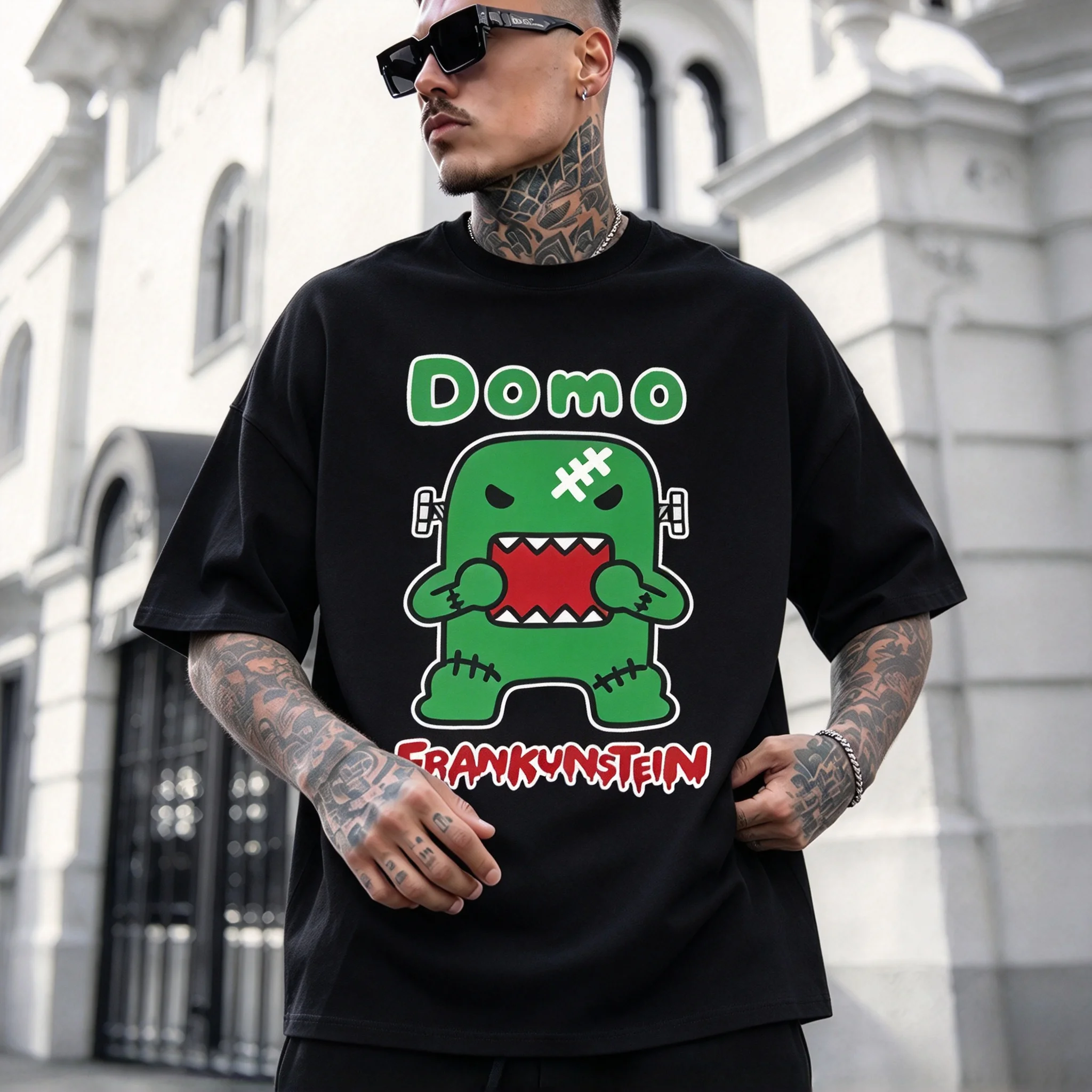 Hot Sale Funny Meme Domo Kun Gun Cartoon Graphic Print T-Shirt Summer New Tee Men Women Oversized Short Sleeve O-neck Cotton Top