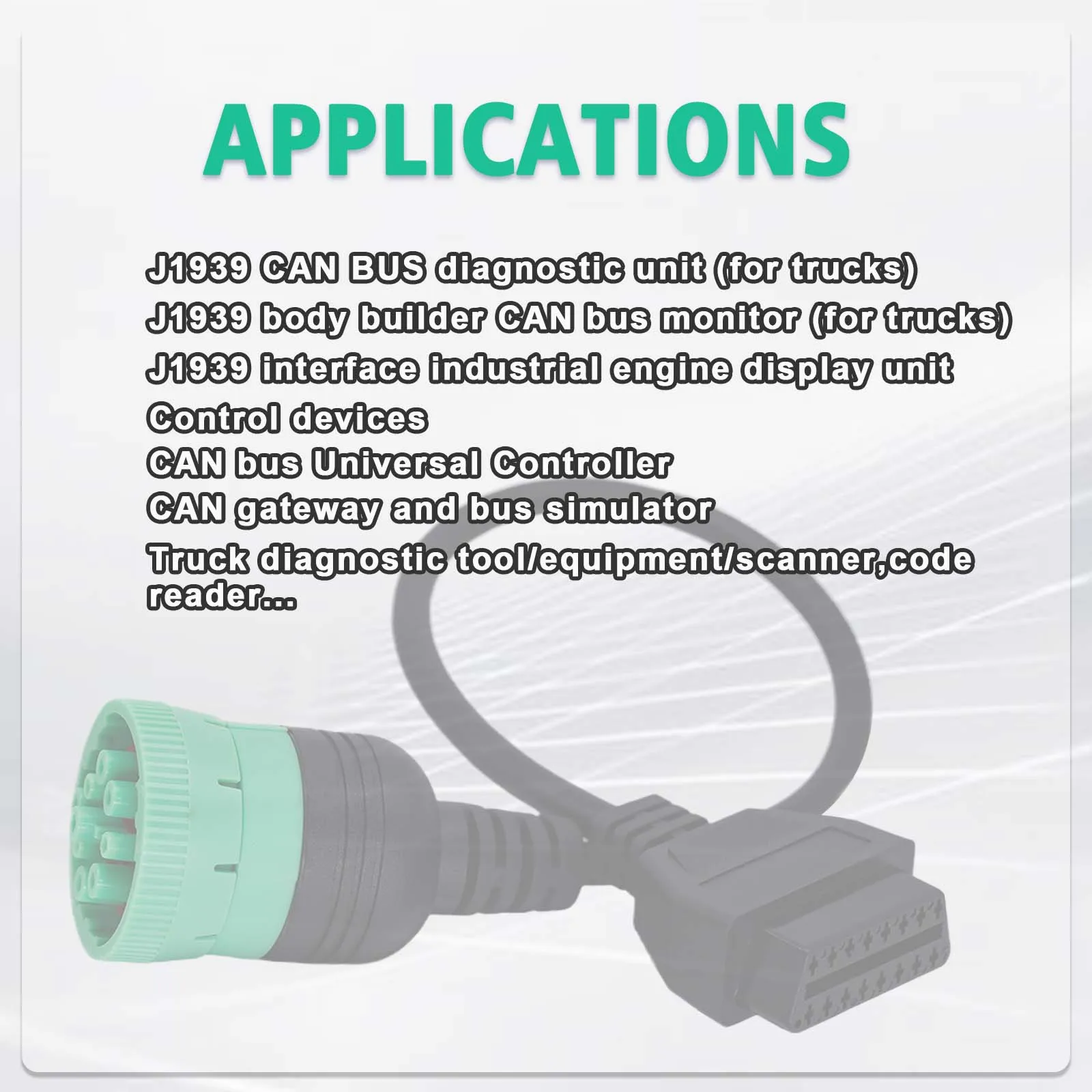 J1708 J1939 OBD Stecker Für Cummins 6Pin 9Pin zu OBD2 OBDII Diagnose Kabel Für Volvo/VW/Deutsch/Freightliner/Kenworth Lkw – Detail 9