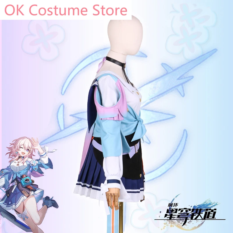 Anime! Honkai: Star Rail March 7th Game Suit Sweet Lovely Uniform Cosplay Costume Halloween Carnival Party Outfit Women