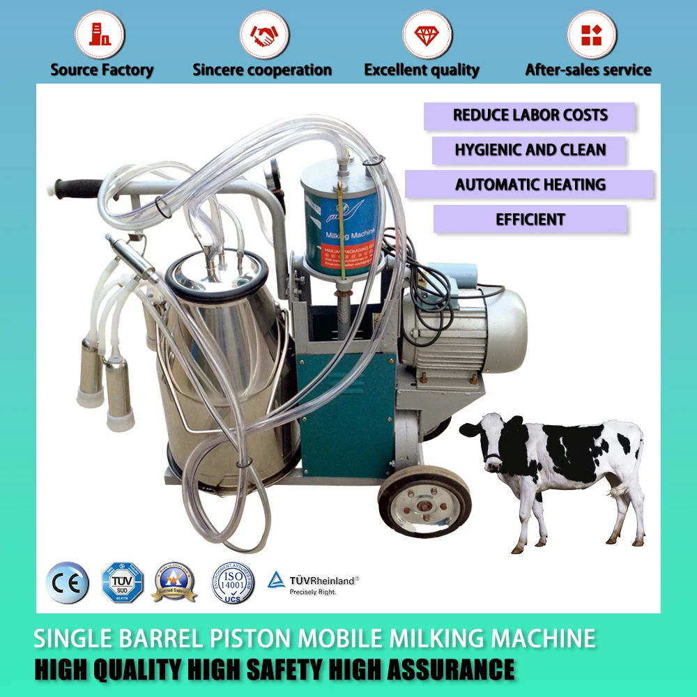 

Small Stainless Steel Milking Machine Single Barrel Piston Mobile Milking Machine Anti-Corrosion And Acid Resistant