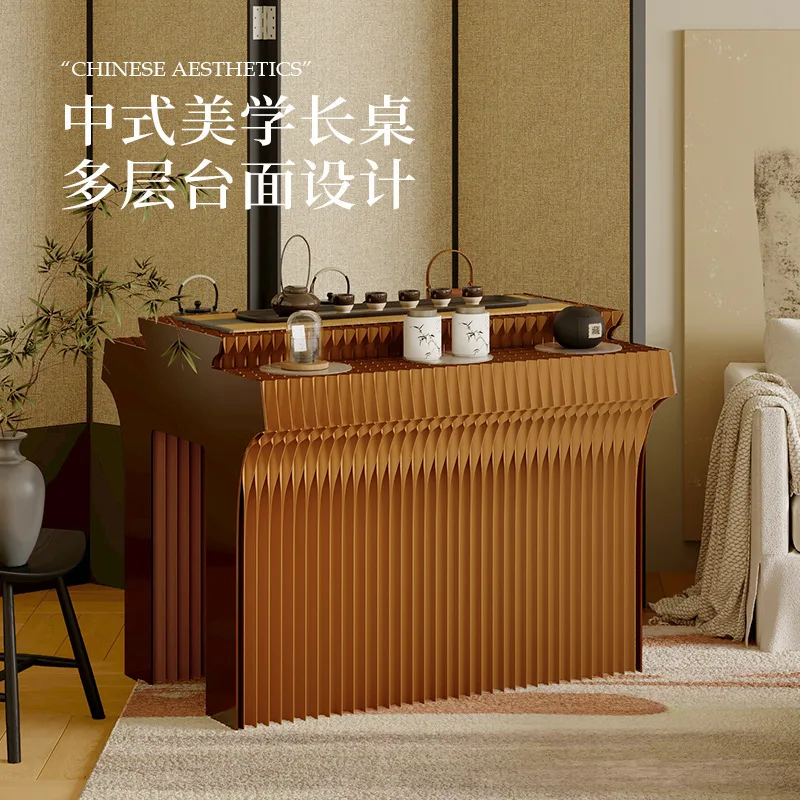 

Nakajima Table Display Rack Cabinet Tea Room New Chinese Style Guochao Style Product Sample Display Long Table Song Yun