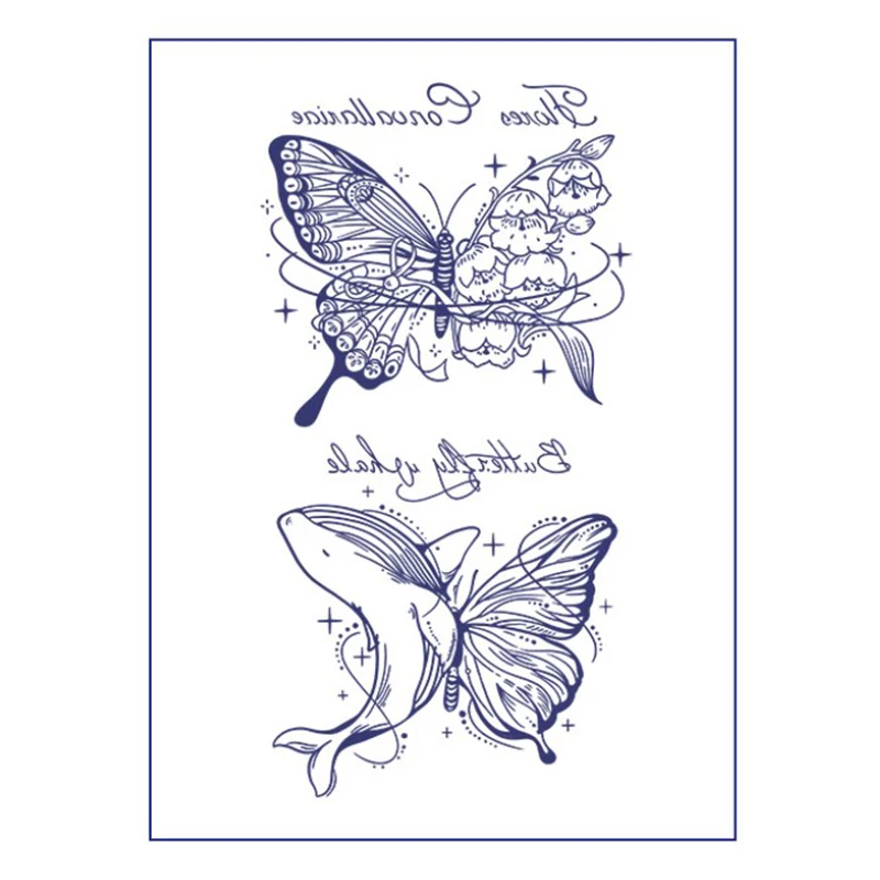 Realistic Butterfly Fake Tattoo Stickers For Girls 3D Temporary Arm Leg Chest Body Tattoos Washable Tattoos