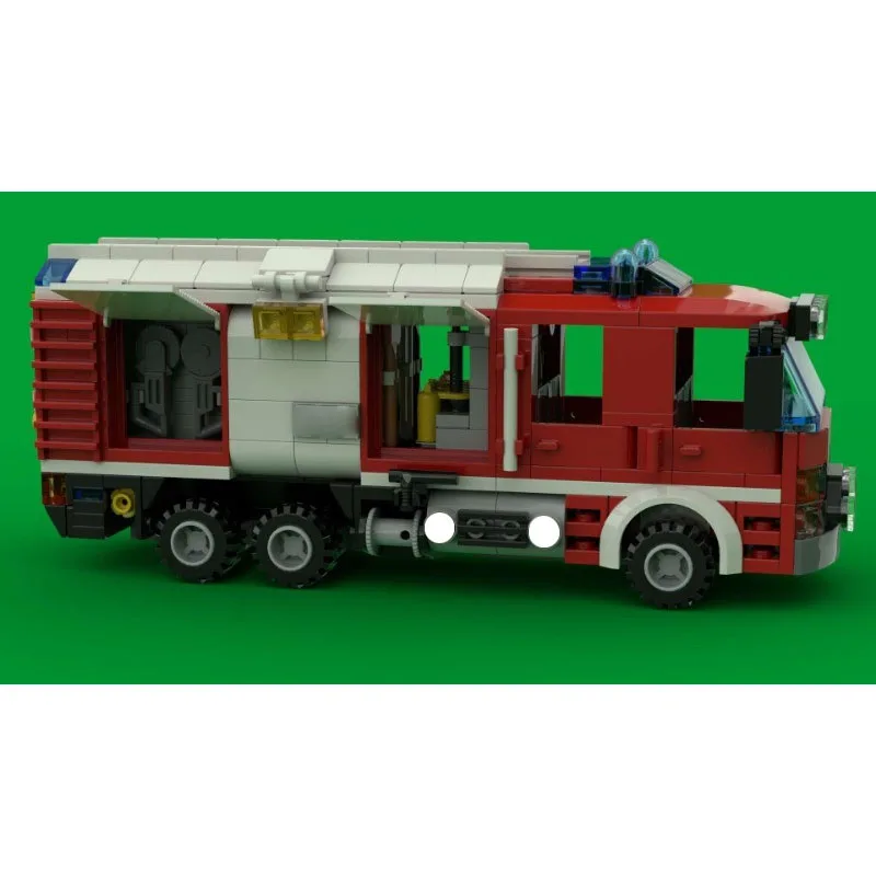 moc-186031-city-rescue-fire-truck-building-block-model-444-parts-moc-boys-children's-birthday-christmas-new-year-toy-gift