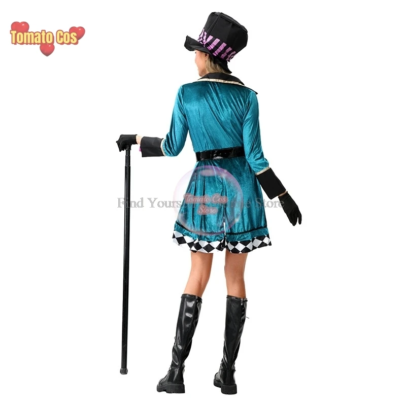 Alice Clock Cosplay Costume pour femme, robe sexy adulte, spectacle de magie, smoking, robe de paupières au pays des merveilles, halloween, chapelier fou, nickel é de conte