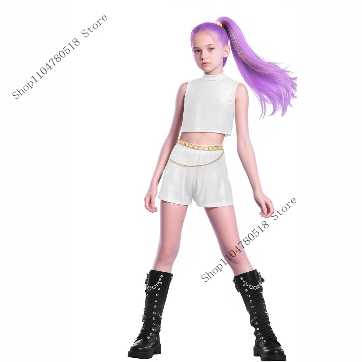 مجموعة أزياء الأطفال الجديدة من الرسوم المتحركة KPOP شيطان هنتر رومي زوي ميرا أزياء تنكرية للفتيات في الهالوين