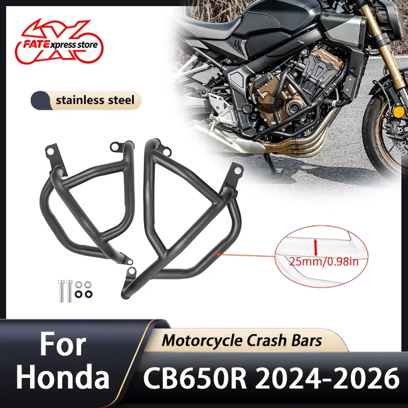

For Honda CB 650R CB650R 2024 2025 2026 Motorcycle Crash Bar Engine Guard Stung Cage Highway Bumper Stainless Steel