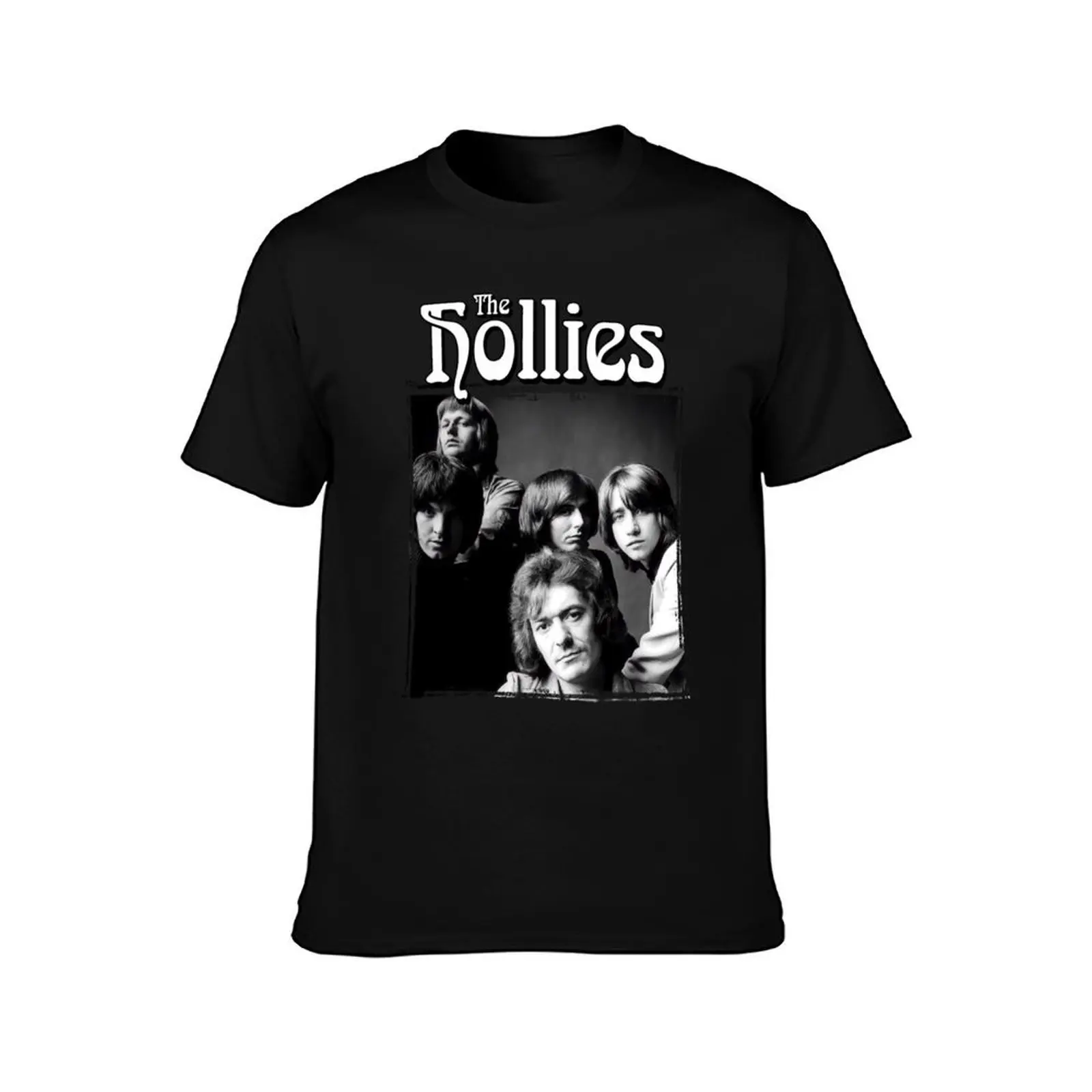 The Hollies British T-Shirt, Summer Casual Cotton Tee, Oversized Streetwear Tops, Vintage Graphic Print, Loose Fit Short Sleeve
