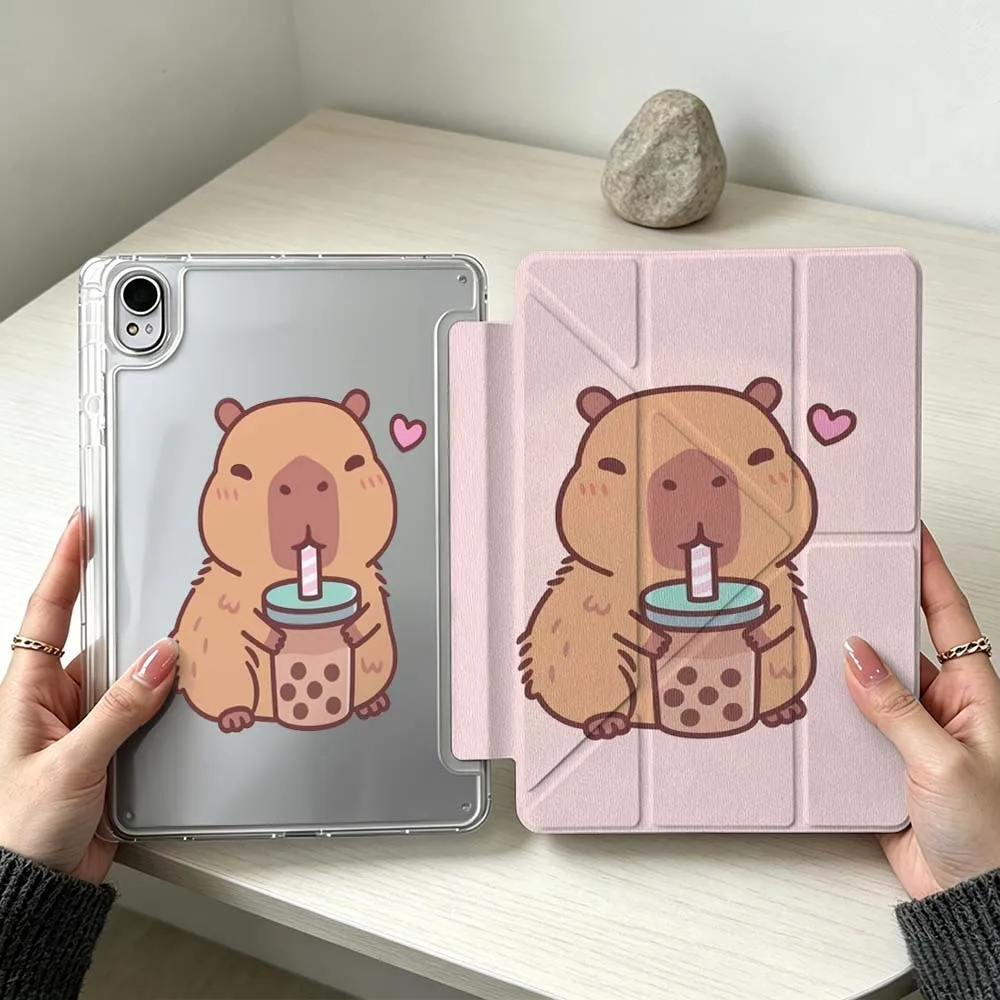 

Cartoon Milk Tea Capybara Soft For Huawei MatePad Pro SE Air 12X Honor Pad 9 V9 GT X9a X9 Foldable 3Y Tablet Case