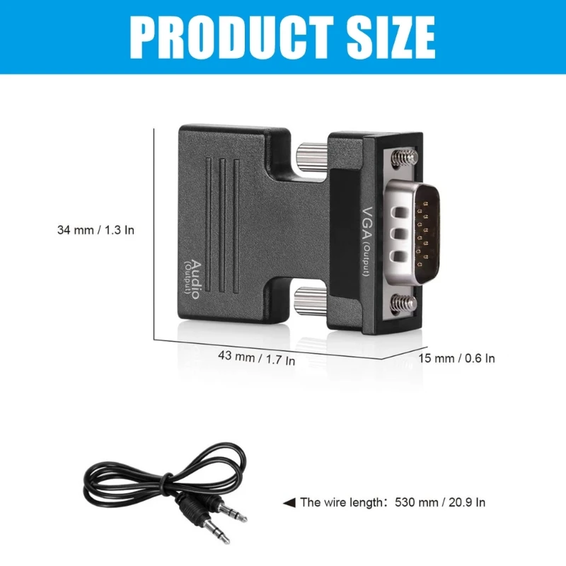 HDTV a VGA Adaptador Convertidores Salida Conjunto computadora Conector del conector caja superior Dongle