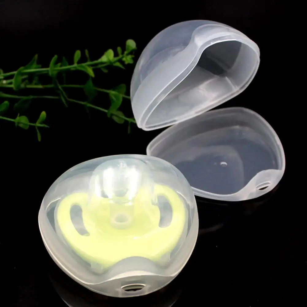 Pacifier Cover 3 Pieces Pacifier Container Holder Case Lightweight Transparent Baby Soother Container Carrier for Boys Girls