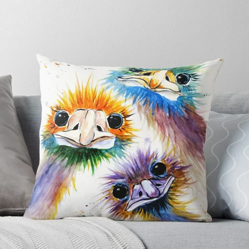 

Funky Emu Bird Trio Throw Pillow Custom Cushion luxury home accessories Cushion Child Cushions For Decorative Sofa pillow