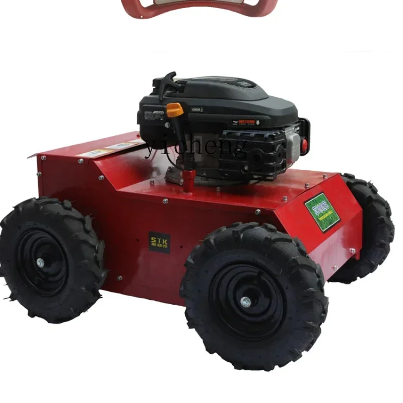 

remote control lawn mower orchard broken grass reclamation artifact