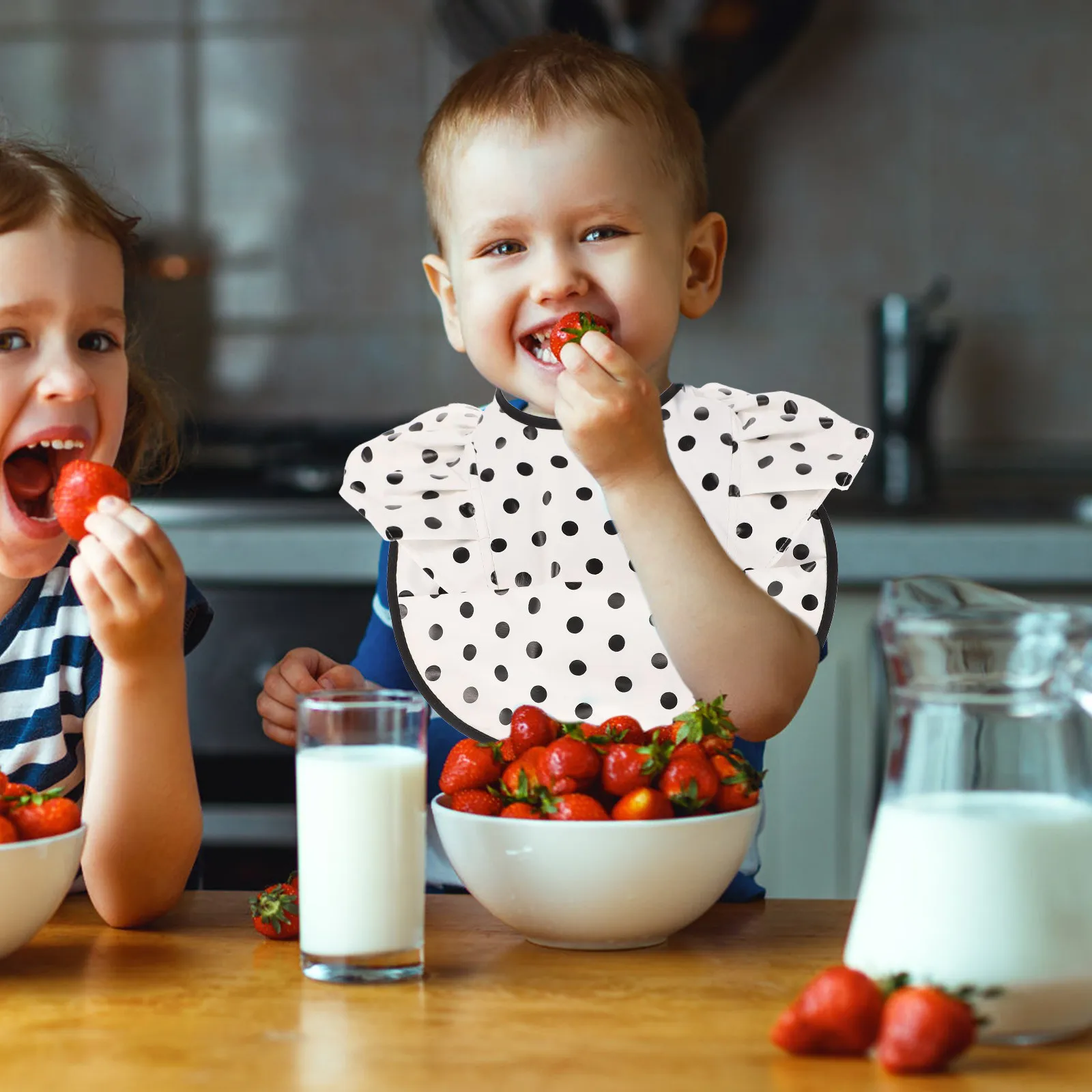 Waterproof Toddler Bib Apron Washable Reusable Soft Nonwoven Smock for Baby Feeding Drooling Teething
