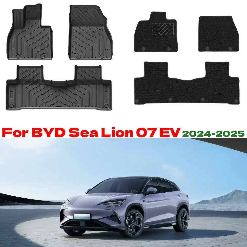 الحصير TPE ل BYD أسد البحر 07 EV 2024 2025 جميع الأحوال الجوية مسند الظهر الحصير الجذع الحصير سائق اليد اليسرى لأسد البحر 07 EV 2025