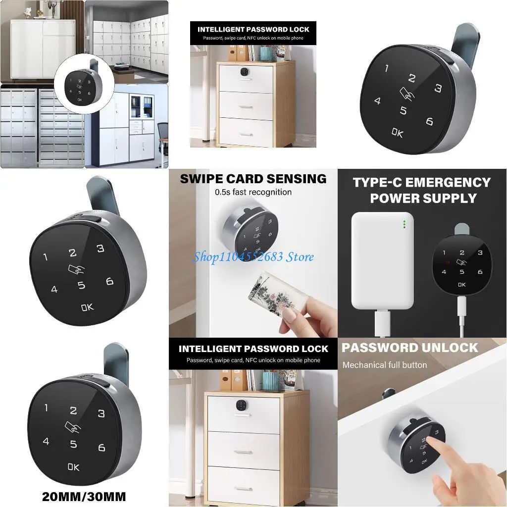 

Y6GD Quick Access Fingerprint Drawer Lock with Password Entry Upgrades for Furniture
